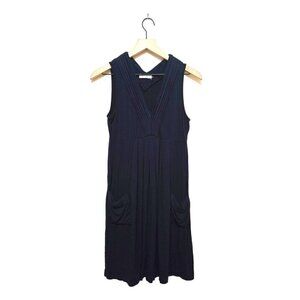 Calvin Klein Indigo Pleated Minimalist Sleeveless Knee Length Casual Dress Sz 6